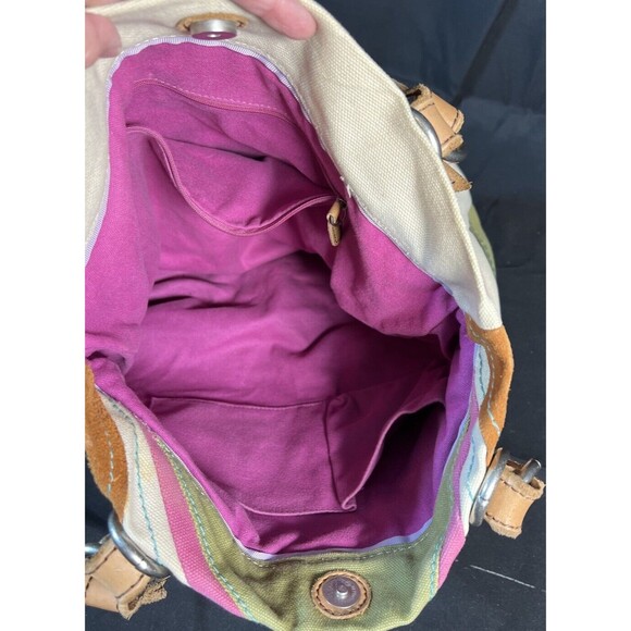 FOSSIL JESSE IVORY,OLIVE‎ GREEN,PINK FAB EMBELLISHED TOTE,SHOULDER HANDBAG,PURSE - Picture 11 of 15